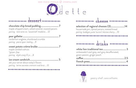 odette florence menu|Menu for Odette in Florence, AL